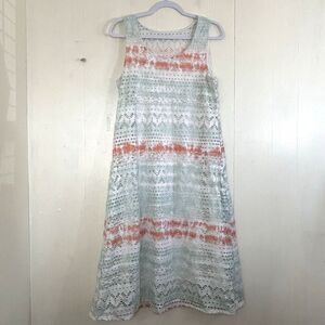 Cloth & Portrait Paste Colors Tank Dress Lace Midi Dress Size M Beach Vacation